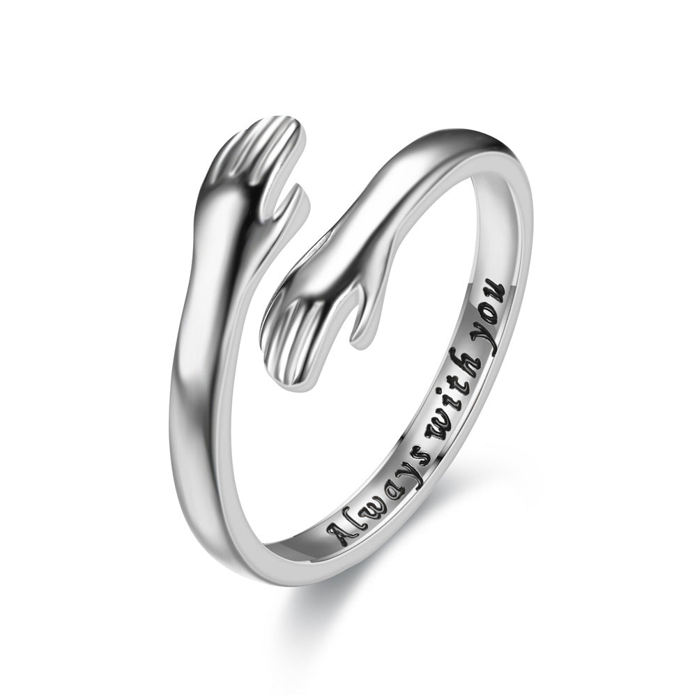 "Always With You" Hugging Arms Adjustable Ring-0