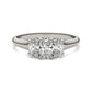 1 CTW Oval Lab Grown Diamond Three Stone Engagement Ring 14K White Gold (G-VS)-3