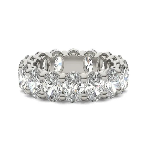 5 5/8 CTW Oval Lab Grown Diamond Couture Classic Eternity Ring 14K White Gold (G-VS)-3