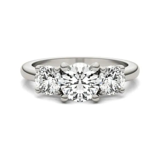 2 CTW AGI Certified Lab Grown Diamond (G-VS) Three Stone Engagement Ring in Choice of 14K Yellow or 14k White Gold-3