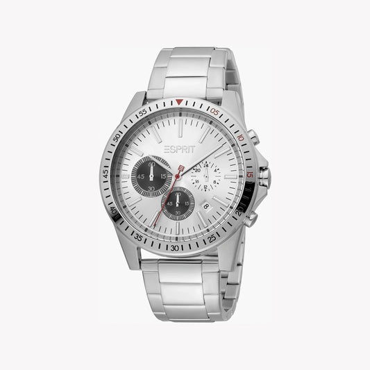 ESPRIT MEN'S TIMELESS ELEGANCE - SILVER STAINLESS STEEL WATCH WITH ROUND DIAL-0