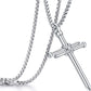 Men'S Nail Cross Necklace Stainless Steel Cross Pendant Necklace Christian Jewelry Gift for Men