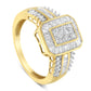 10K Yellow Gold Round and Baguette-Cut Diamond Cocktail Ring (1.0 Cttw, H-I Color, SI2-I1 Clarity)-4