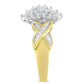 10K Yellow Gold Round And Baguette-Cut Diamond Ring (1/2 Cttw, H-I Color, I1-I2 Clarity)-4