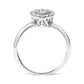 .925 Sterling Silver 3/8 Cttw Lab Grown Diamond Cluster and Halo Pear Promise Ring (G-H Color, VS2-SI1 Clarity) - Size 7-4