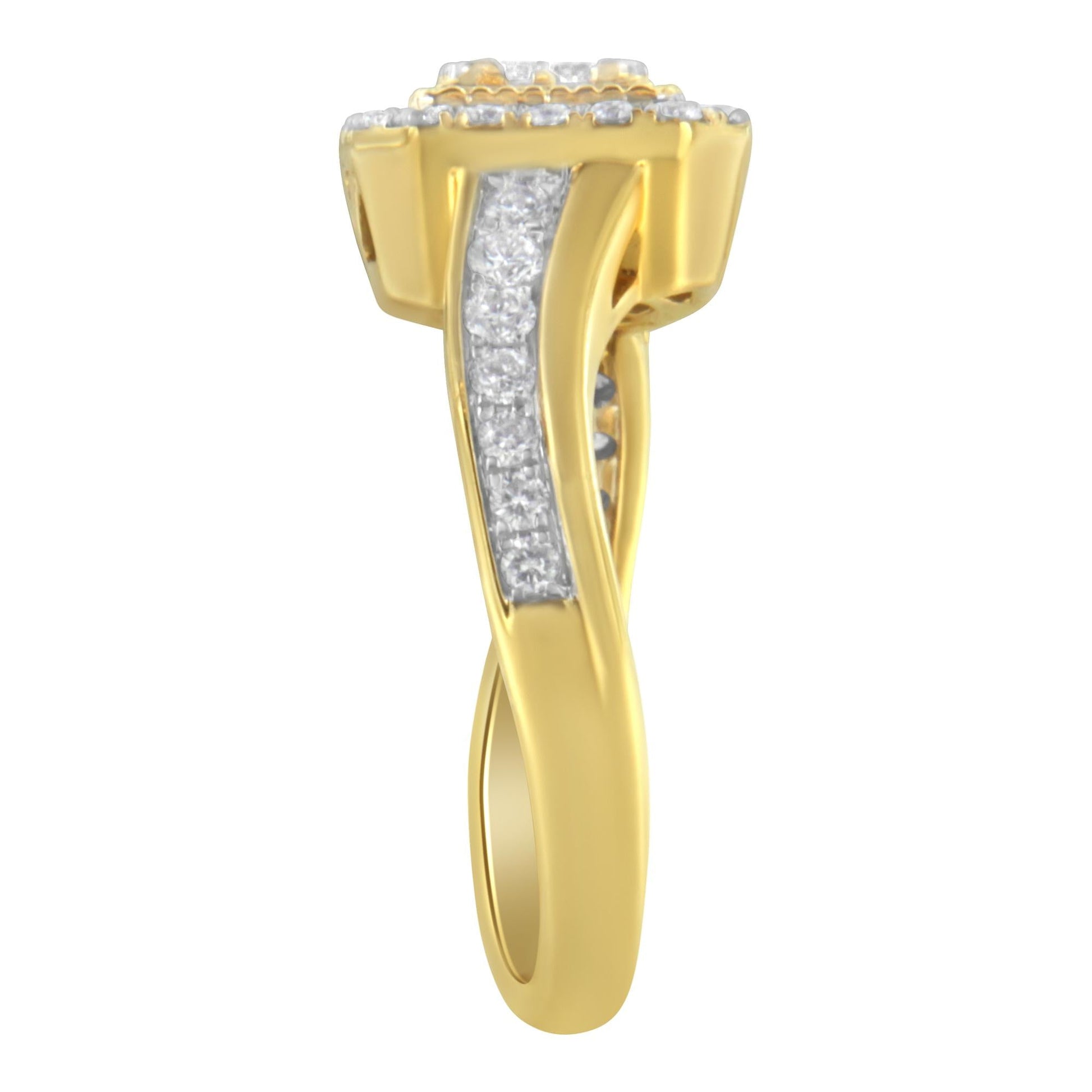 10KT Yellow Gold Diamond Cocktail Ring (5/8 cttw, H-I Color, SI2-I1 Clarity)-4