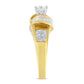 14K Two-Toned Gold Round, Baguette and Princess Cut Diamond Ring (1 1/8 Cttw, H-I Color, SI2-I1 Clarity)-4