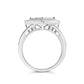 .925 Sterling Silver 1/3 Cttw Invisible Set Princess-Cut Diamond Rhombus and Beaded Halo Ring (H-I Color, SI1-SI2 Clarity)-4