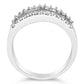 14K White Gold 1.0 Cttw 4 Row Round Baguette Diamond Band Ring (H-I Color, SI1-SI2 Clarity) - Ring Size 7