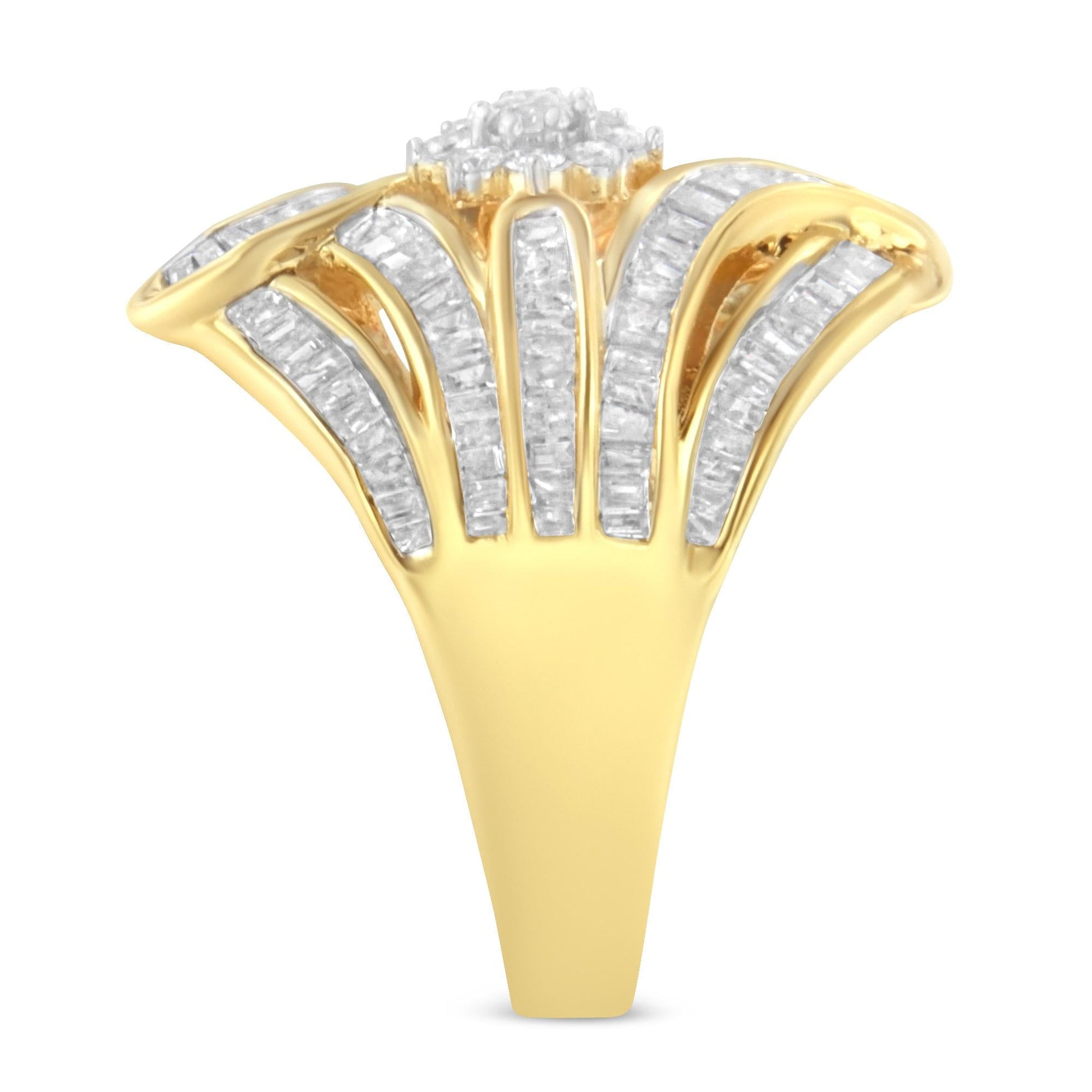 10K Yellow Gold Diamond Ring (1 Cttw, I-J Color, I2-I3 Clarity)-4