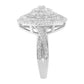 .925 Sterling Silver 1.0 Cttw Round & Baguette-Cut Diamond Marquise-Shaped Cluster Triple Stepped Halo Cocktail Fashion Ring (I-J Color, I2-I3 Clarity)-4