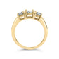 10K Yellow Gold 1/2 Cttw Miracle Set Round Diamond Three Stone Illusion Plate Ring (I-J Color, I2-I3 Clarity)-4