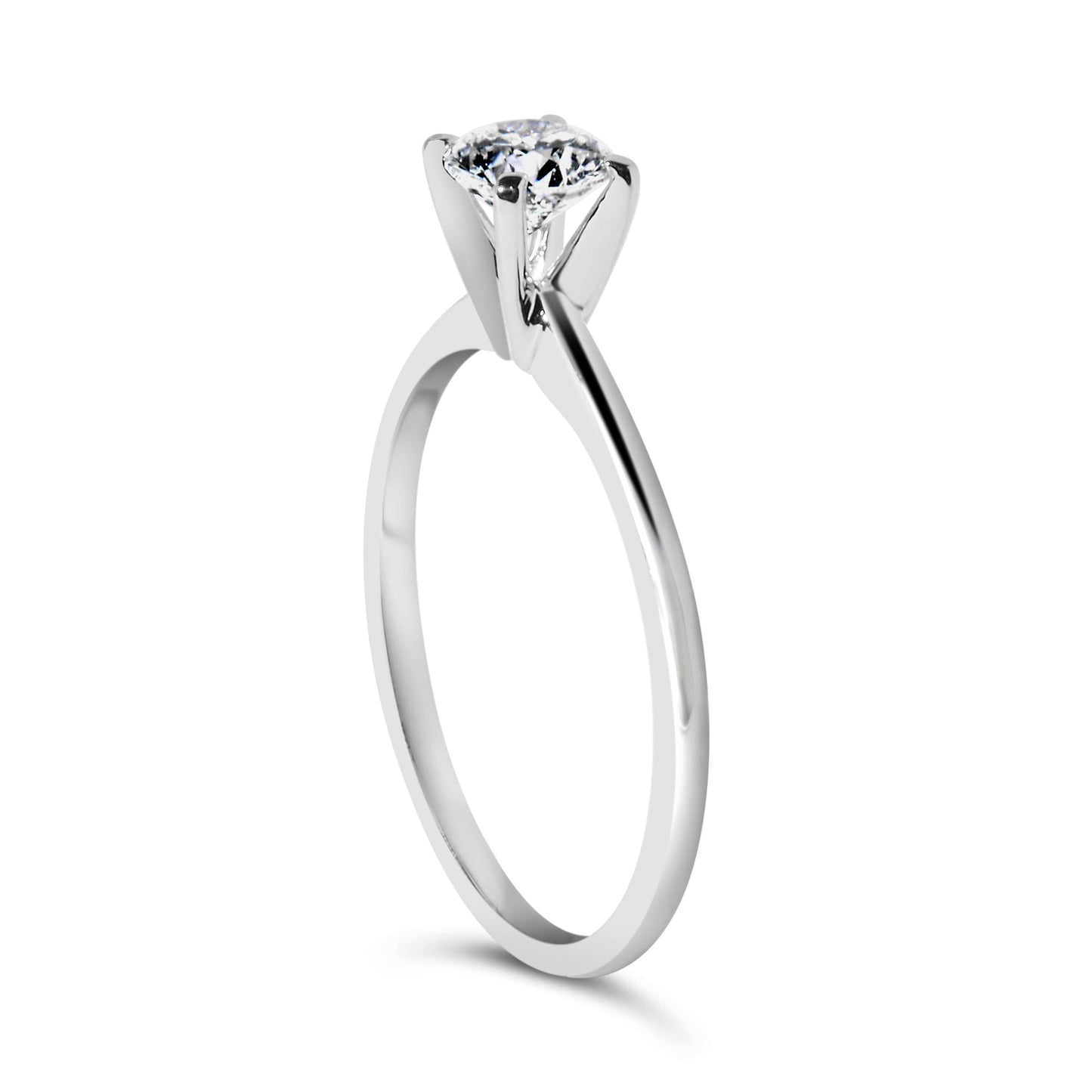 14K White Gold 1/2 Cttw Round Lab Grown Diamond 4 Prong Solitaire Engagement Ring (F-G Color, VS2-SI1 Clarity)-4