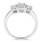 14K White Gold  3/4 Cttw Lab Grown Diamond 3 Stone Ring Band (F-G Color, VS2-SI1 Clarity)-4