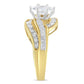 14KT Two-Toned Gold Marquise, Baguette and Round Cut Diamond Bypass Ring (1 cttw, H-I Color, SI1-SI2 Clarity) ()-4