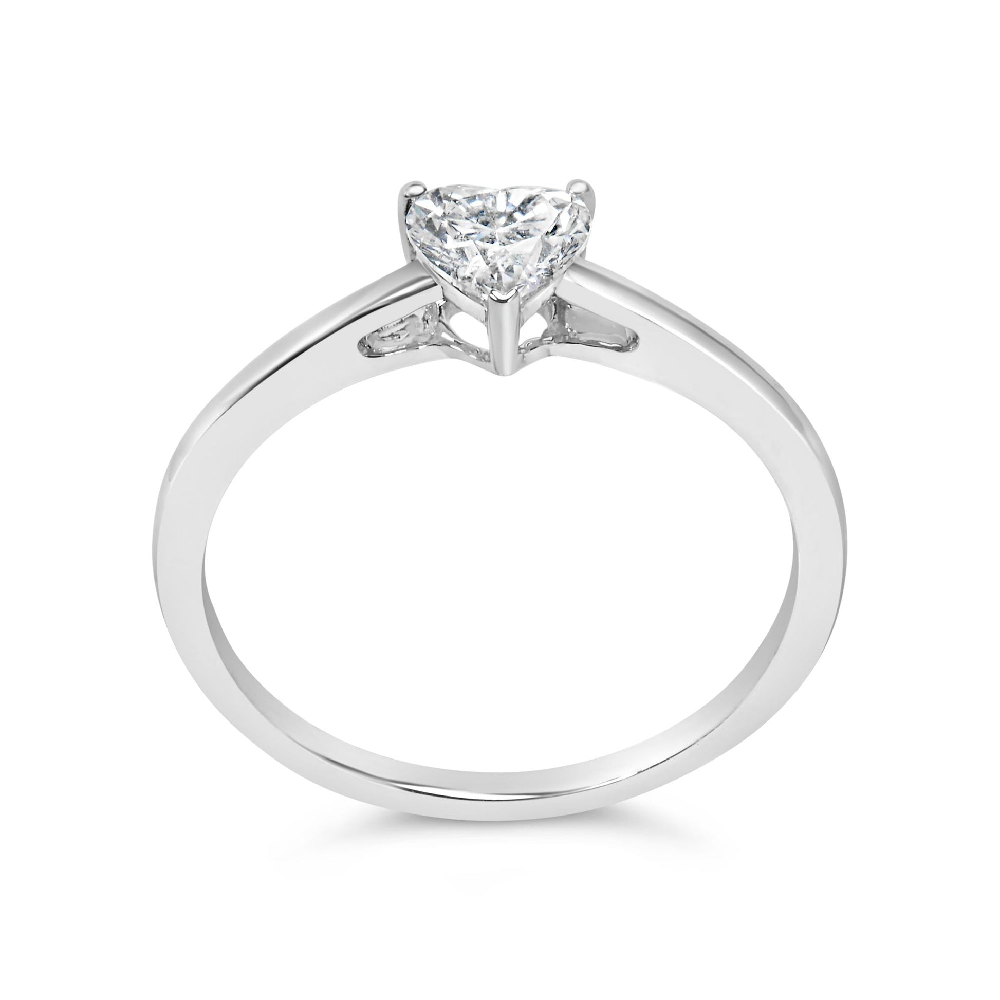 14K White Gold 1/2 Cttw Heart Cut Lab Grown Diamond Solitaire Engagement Ring (F-G Color, VS1-VS2 Clarity) - Size 7-4