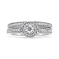 .925 Sterling Silver 1/2 Ctw Diamond Halo and Milgrain Engagement Ring Bridal Set (I-J Color, I3 Clarity)-3