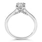 14K White Gold 7/8 Cttw Lab Grown Diamond Solitaire Cathedral Style Engagement Ring (F-G Color, VS1-VS2 Clarity)-4