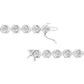 .925 Sterling Silver 1/4 Cttw Miracle-Set Round Cut Diamond "X" Link Bracelet (I-J Color, I3 Clarity) - Size 7.25"-4