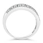 14K White Gold 1/2 Cttw Diamond 3 Row Diamond Band Ring (H-I Color, VS2-SI1 Clarity)-4