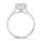 14K White Gold 3/4 Cttw Diamond Halo 9 Stone Bridal Engagement Ring (H-I Color, VS2-SI1 Clarity)-4