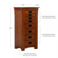 Arden Mission Oak Wood Free Standing 19.63 In. W Jewelry Armoire with Necklace Hooks