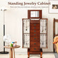 Wooden Jewelry Armoire Cabinet Storage Chest with Drawers and Swing Doors