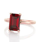 14K Garnet Ring for Women - Rectangular January Birthstone in Gold-Filled Band - Red Jewelry for Any Occasion - Handmade Design