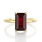 14K Garnet Ring for Women - Rectangular January Birthstone in Gold-Filled Band - Red Jewelry for Any Occasion - Handmade Design