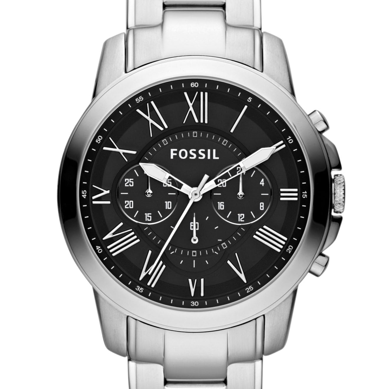 Fossil Grant Men's Watch with Chronograph or Automatic Display and Genuine Leather or Stainless Steel Band