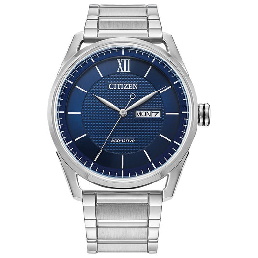 Citizen Men's Classic Eco-Drive Watch with 3-Hand Day and Date