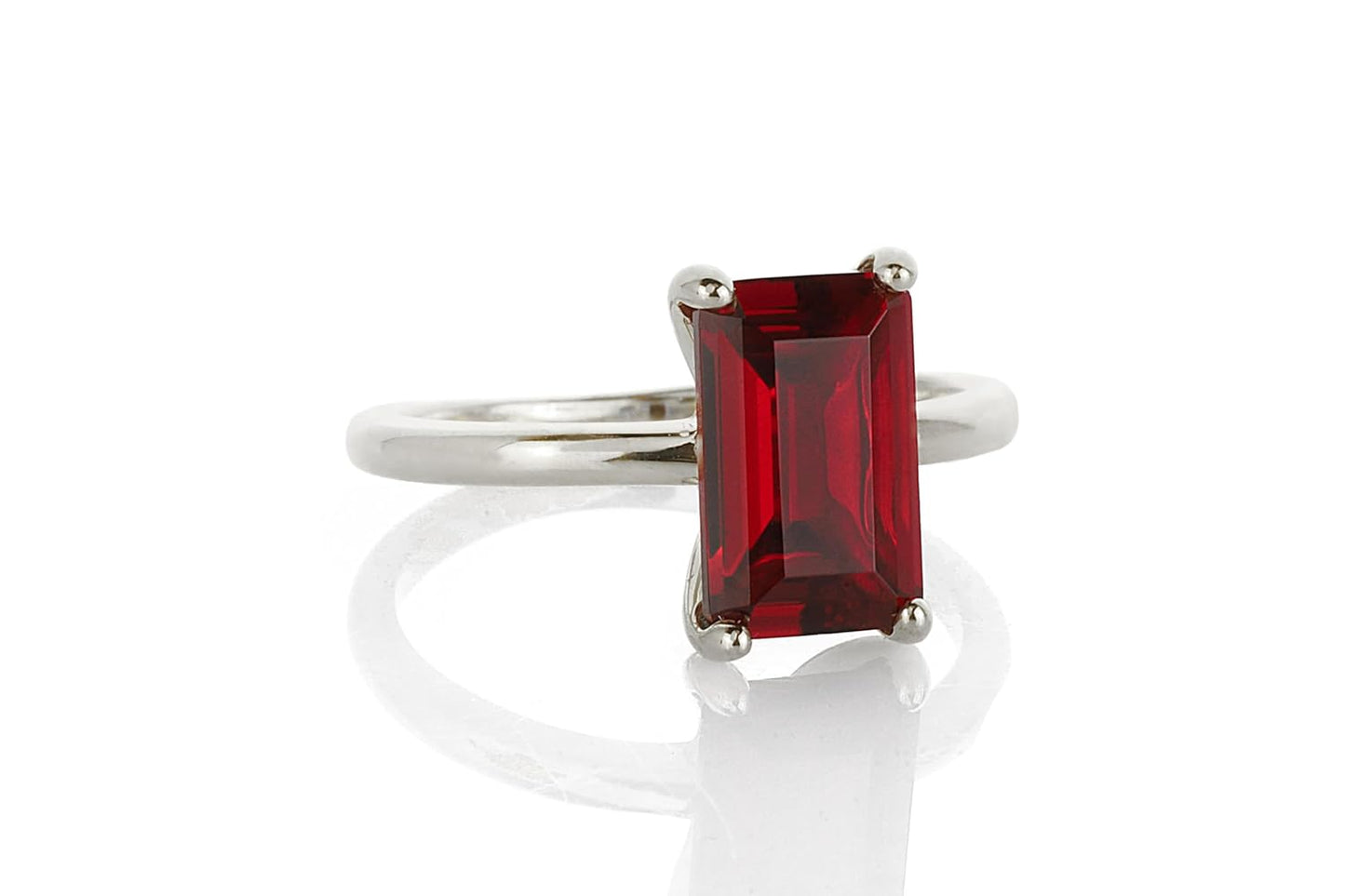 14K Garnet Ring for Women - Rectangular January Birthstone in Gold-Filled Band - Red Jewelry for Any Occasion - Handmade Design