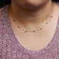 18K Yellow Gold Necklace 1 1/3 Cttw Dangling Red Ruby Drop 18" Chain Collar