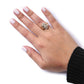 10K Two-Toned 1/2 Cttw Round And Baguette-Cut Composite Pear Head Diamond Ring (H-I Color, I2-I3 Clarity)-4