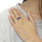 .925 Sterling Silver Treated Blue Color Diamond cocktail Ring (1/2 Cttw, Treated Blue Color, I2-I3 Clarity)-4