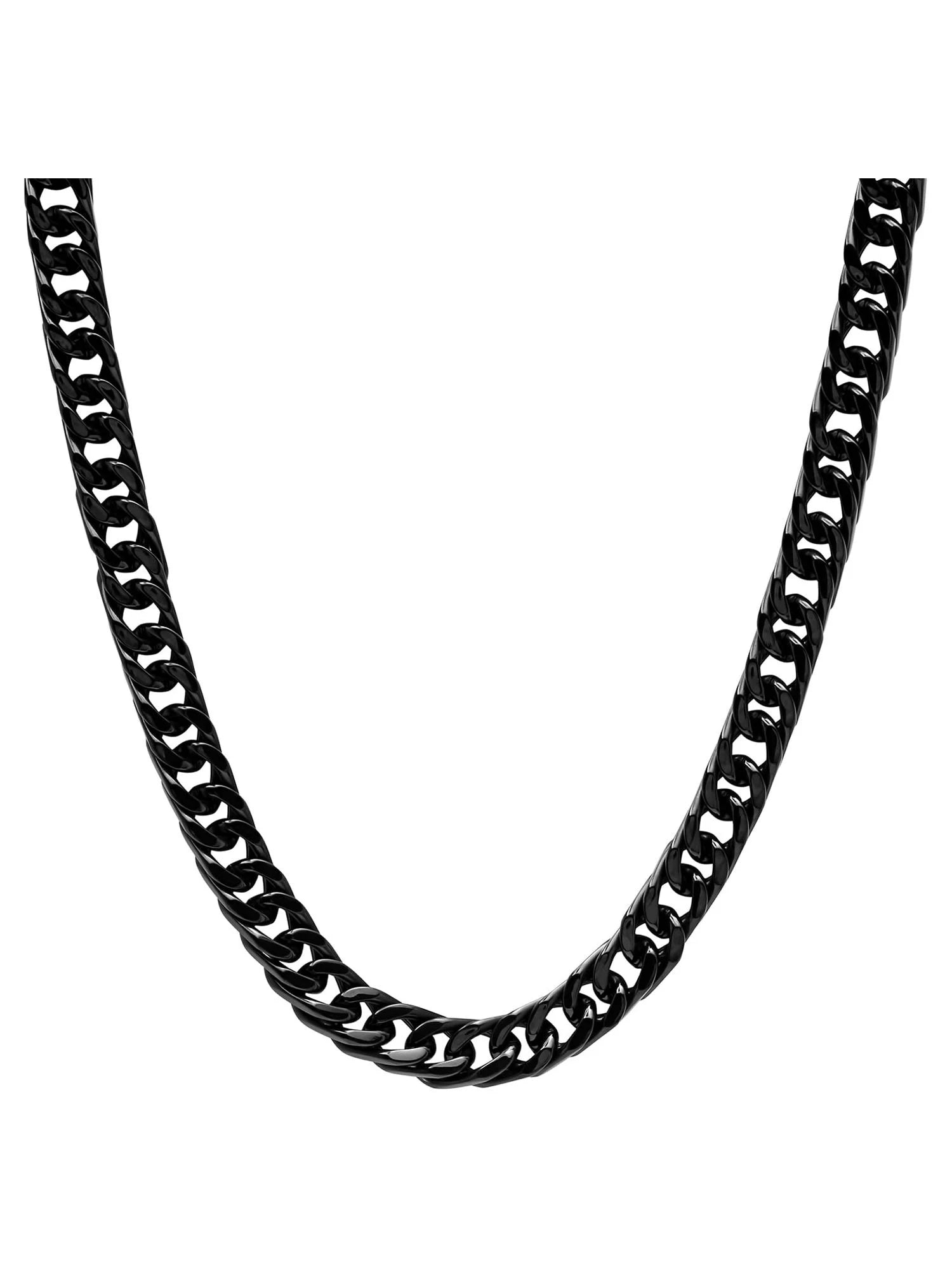 Men'S Black Stainless Steel Curb Link Chain Necklace