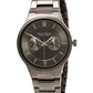 45A136 Men'S Dress Grey Dial Gunmetal IP Stainless Steel Bracelet Watch