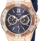 GUESS Women's Stainless Steel + Stain Resistant Silicone Watch