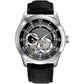 Men'S Leather Strap Automatic Skeleton Watch