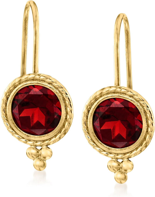 2.00 ct. t.w. Garnet Drop Earrings in 14kt Yellow Gold