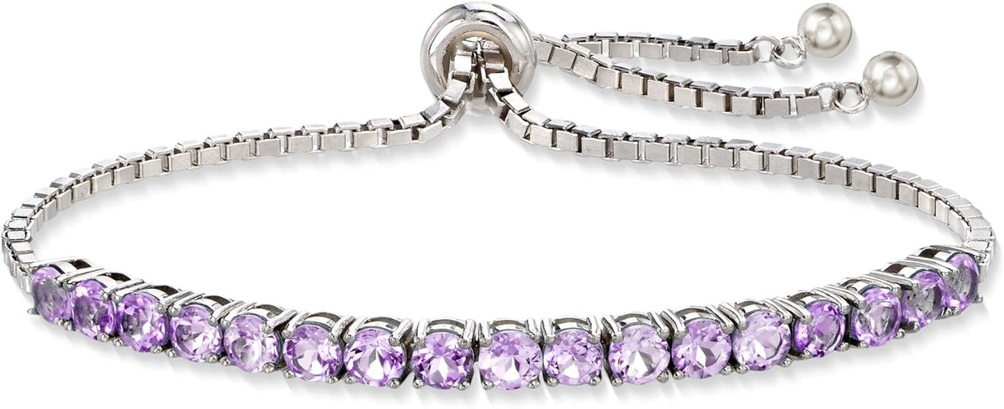 4.20 ct. t.w. Amethyst Bolo Bracelet in Sterling Silver