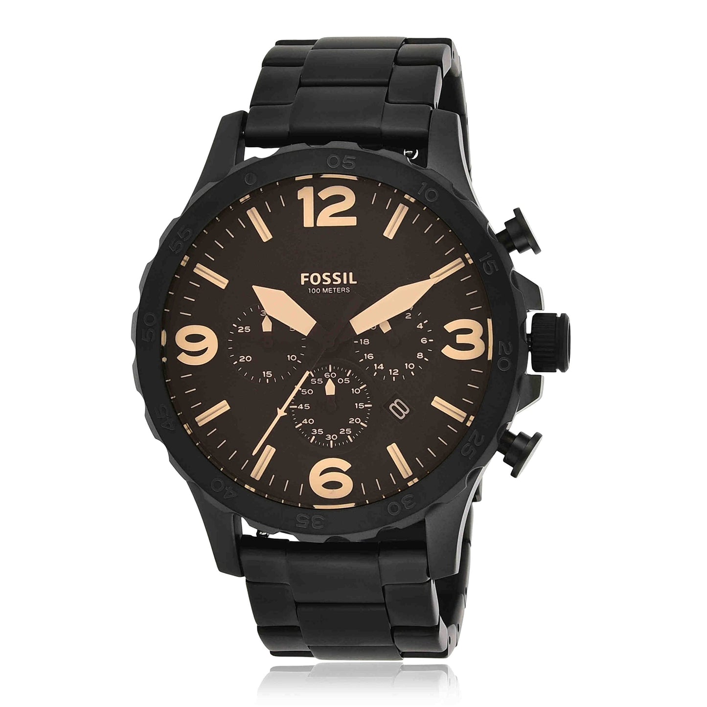 Fossil Nate Men's Watch with Oversized Chronograph Watch Dial and Stainless Steel or Leather Band