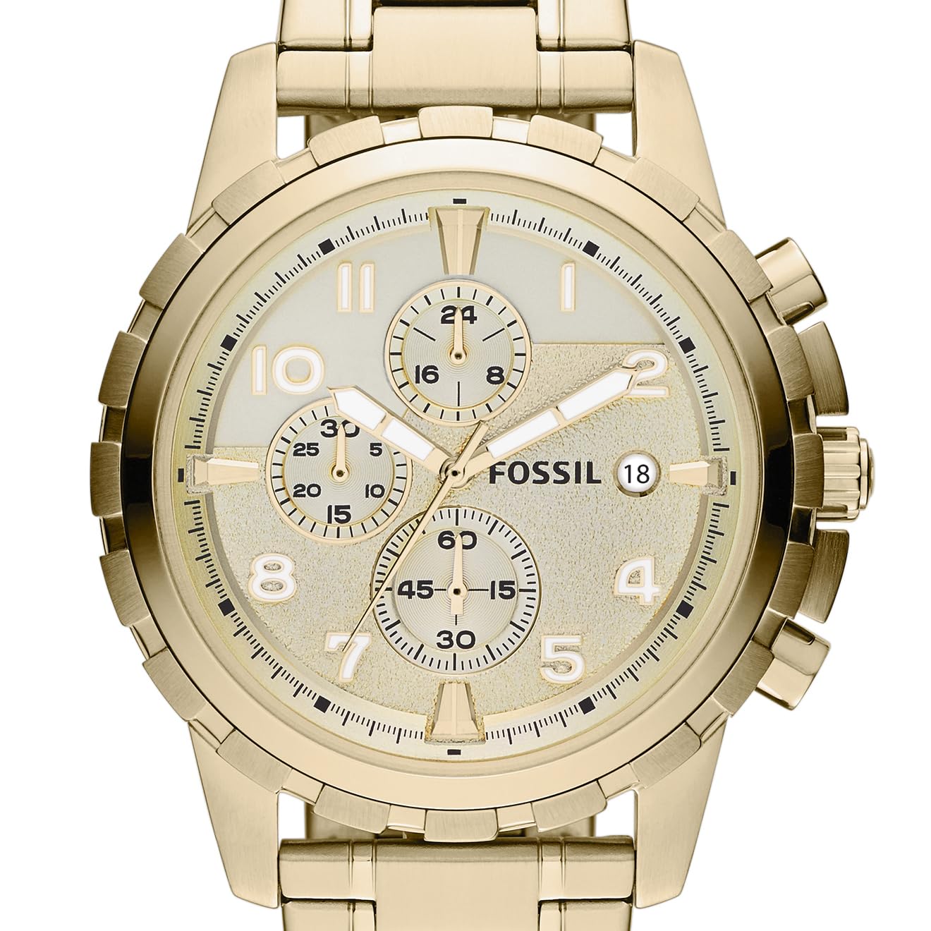 Fossil Dean Men's Dress Watch with Chronograph Display and Stainless Steel Bracelet Band