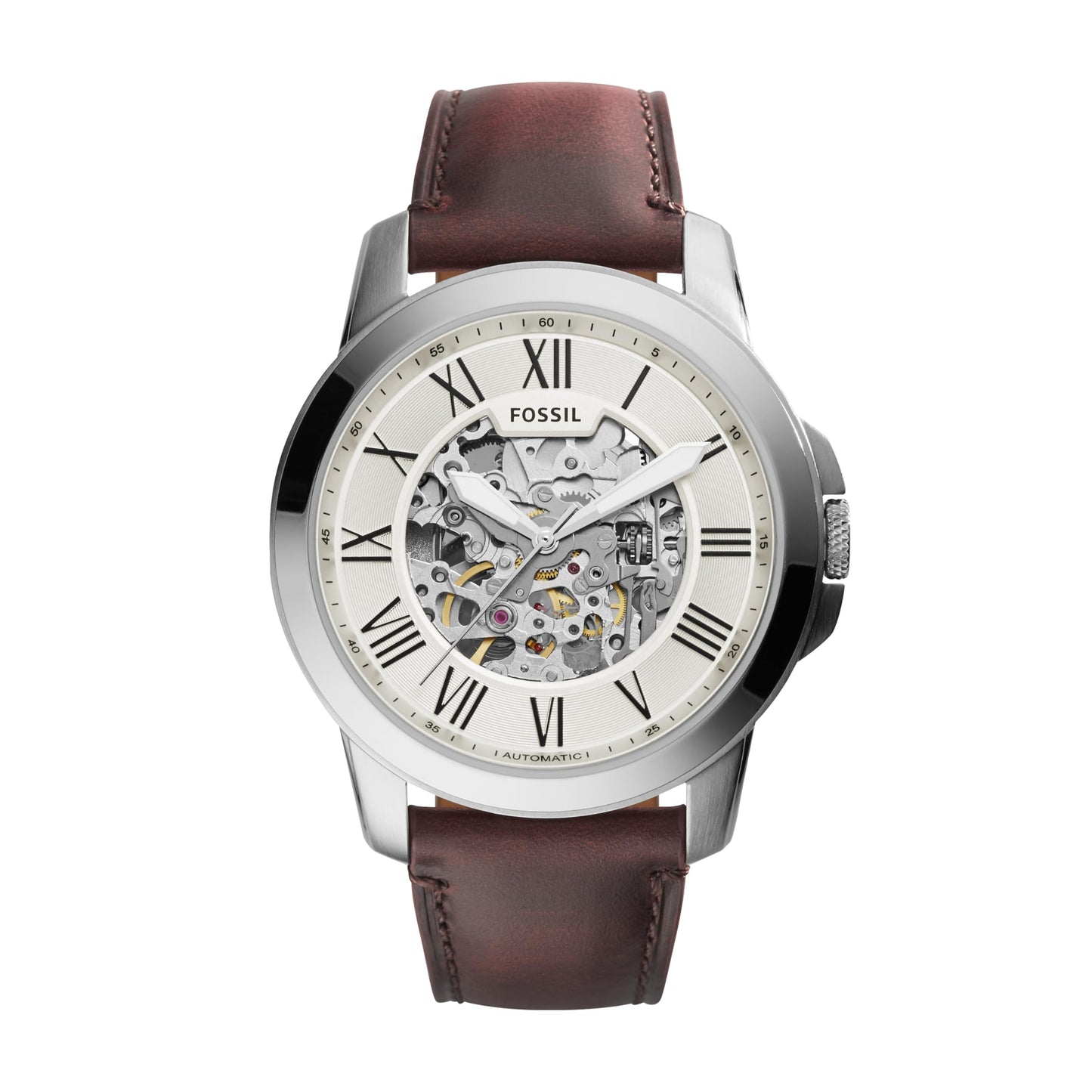 Fossil Grant Men's Watch with Chronograph or Automatic Display and Genuine Leather or Stainless Steel Band