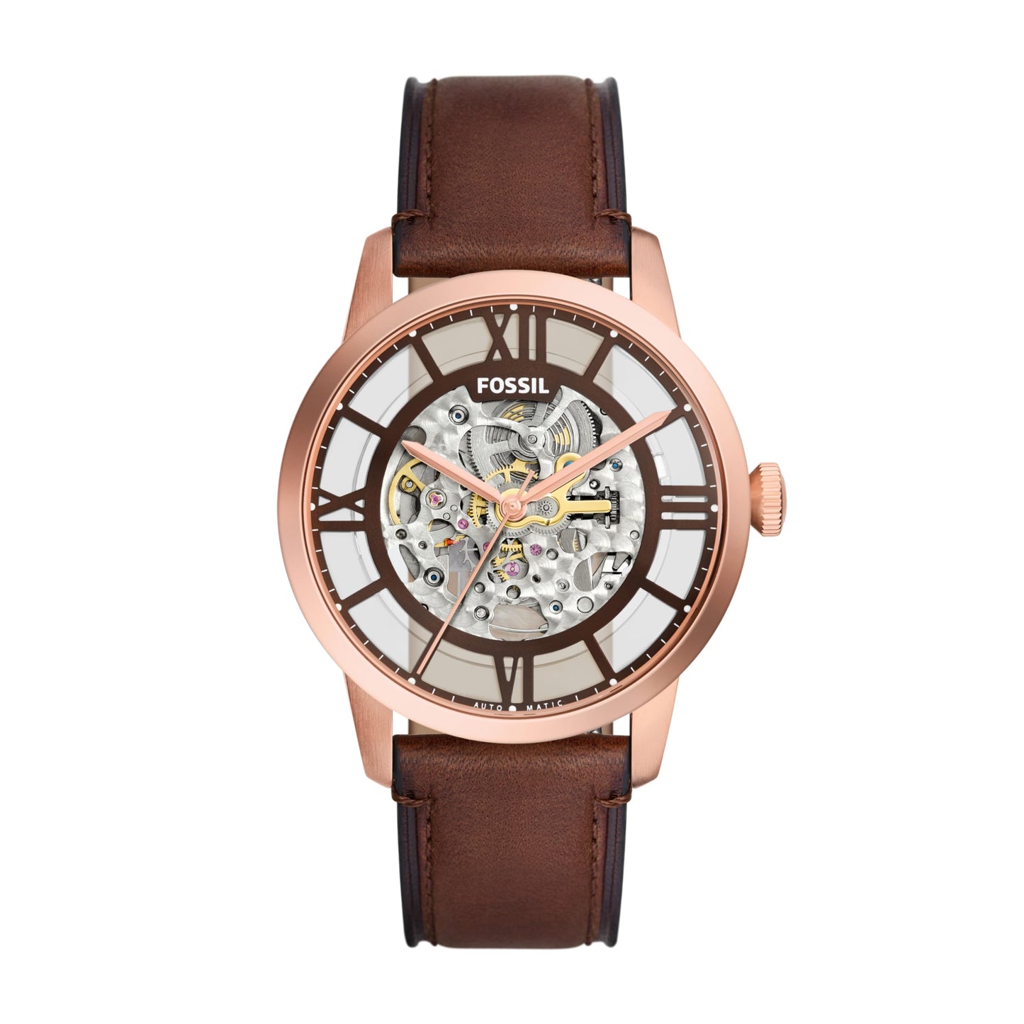 Fossil Townsman Men's Automatic Watch with Mechanical Movement and Skeleton Dial