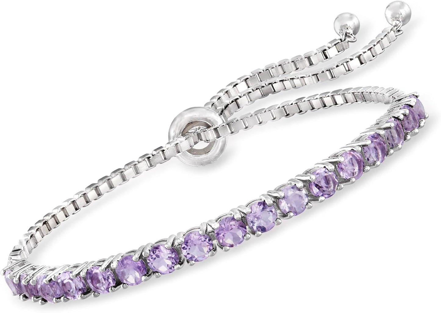 4.20 ct. t.w. Amethyst Bolo Bracelet in Sterling Silver