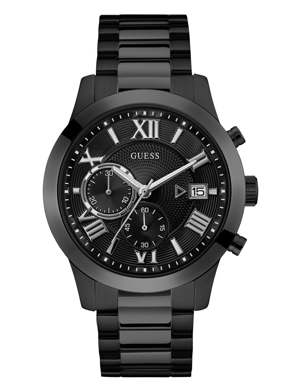 GUESS Men's Stainless Steel Gunmetal Chronograph Bracelet Watch