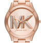 Michael Kors Slim Runway Women's Watch, Stainless Steel Bracelet Watch for Women