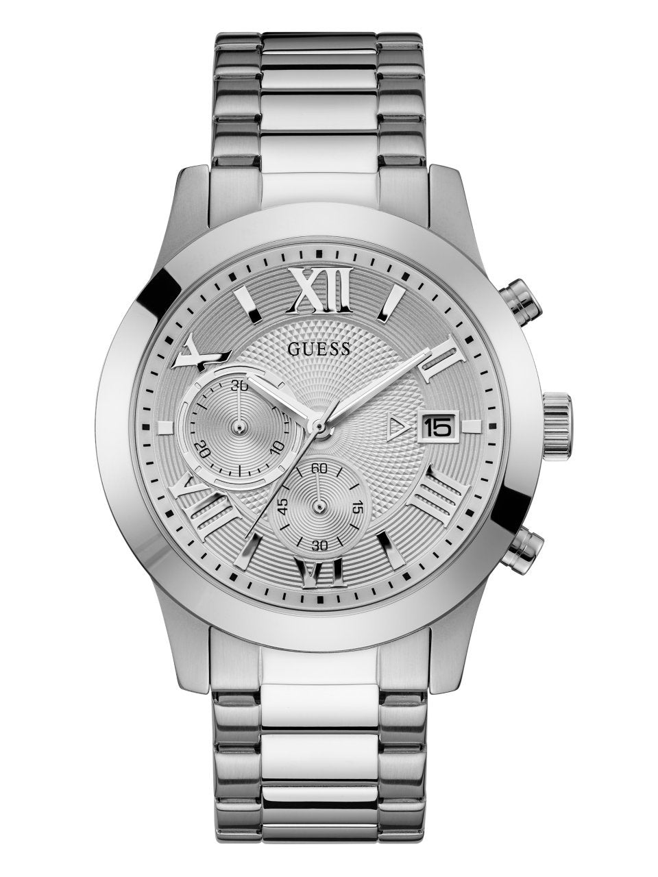 GUESS Men's Stainless Steel Gunmetal Chronograph Bracelet Watch