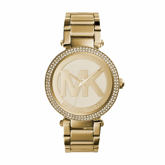 Michael Kors Parker Women's Watch, Stainless Steel and Pavé Crystal Watch for Women with Steel, Leather, or Silicone Band